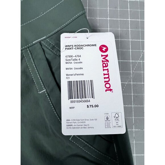 NEW Marmot Women's Kodachrome Pant Crocodile Size 4 Outdoor Stretch Hiking Pants - Picture 9 of 9